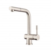 STAINLESS PULLOUT HIGH RISE SINK MIXER BRUSHED STAINLESS
