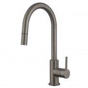 VODA GOOSENECK PULLOUT SINK MIXER - CS BRUSHED GUNMETAL (PVD)