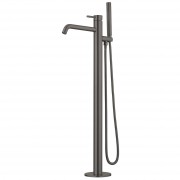 FLOOR MOUNTED BATH MIXER W/ HAND SHOWER - BRUSHED GUNMETAL