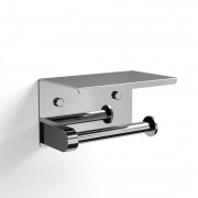 VERSA TOILET ROLL HOLDER WITH SHELF - CHROME
