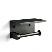 VERSA TOILET ROLL HOLDER WITH SHELF - GUNMETAL