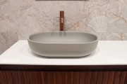 CODE VILLA OVAL VESSEL BASIN - 530X350X125H - MATTE LIGHT GREY