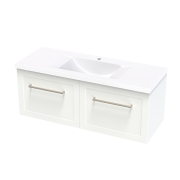ARRAY OSLO WAVE 1200 SINGLE DRAWER WITH INTERNAL DRAWER WHITE SATIN
