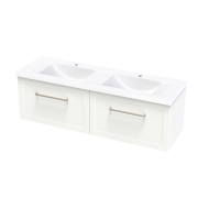 ARRAY OSLO WAVE 1500DB SINGLE DRAWER WITH INTERNAL DRAWER WHITE SATIN