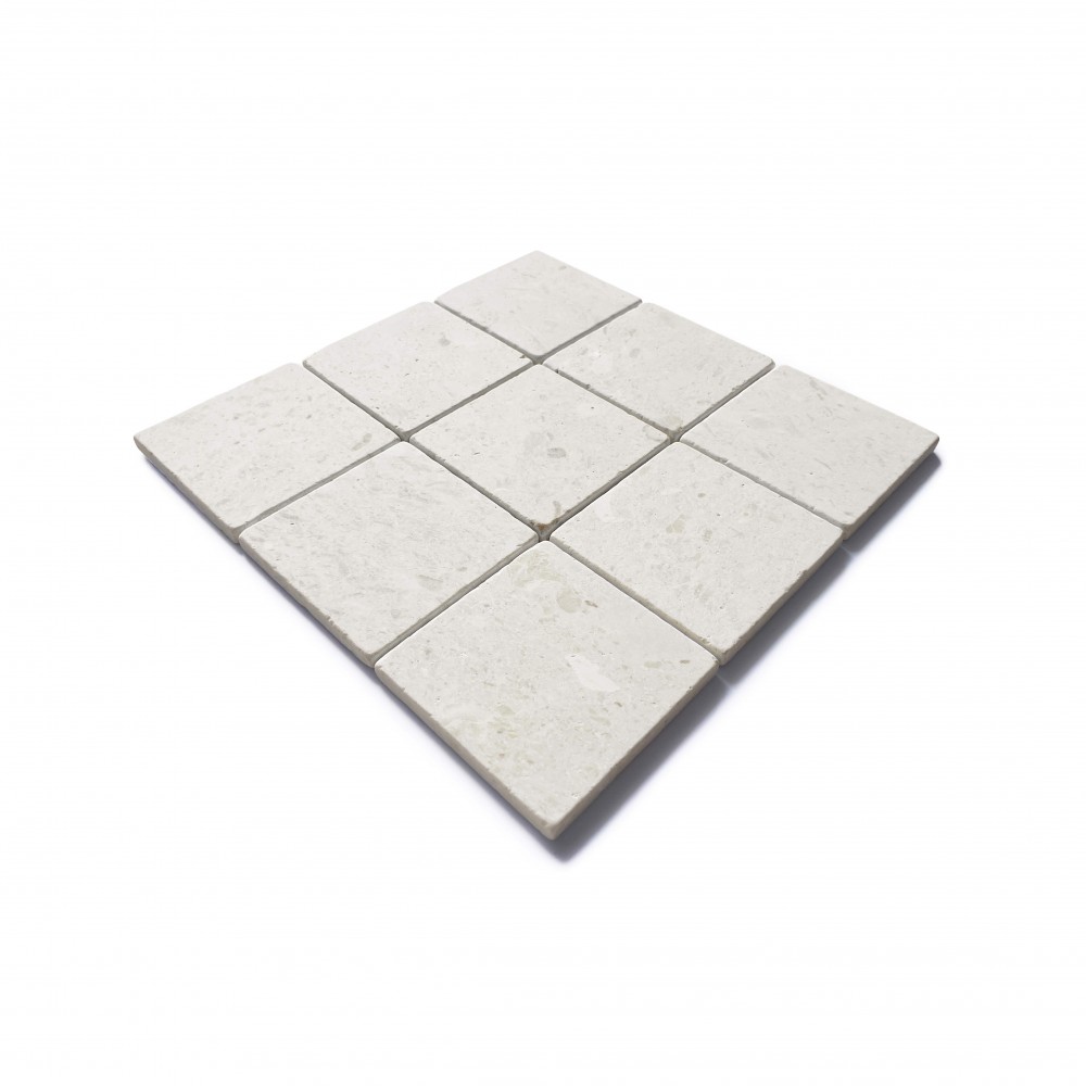 Classic White Limestone Tumbled Mosaic 304 x 304