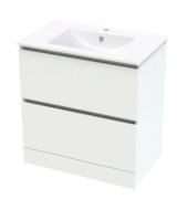 PACIFIC RISE 750 DOUBLE DRAWER FLOOR WHITE MELAMINE