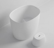 YASU SOAK BATH INCL STOOL - 1150X850X920 - GLOSS WH