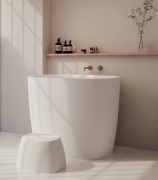 YASU SOAK BATH INCL STOOL - 1150X850X920 - MAT WH