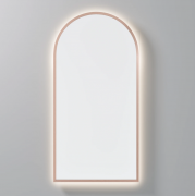 AURA LED SENSOR DEMISTER MIRROR - ARCH - 450X900 - BRUSHED COPPER