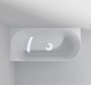 ARC ACRYLIC CORNER BATH - LH - 1700X800X590 - GLOSS WHITE