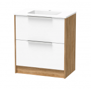 NIKAU GROVE 750 DOUBLE DRAWER FLOOR ULTRA GLOSS WHITE/COLOUR