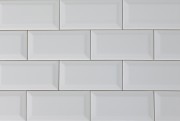 Bevelled White Gloss Wall Tile 75 x 150