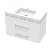 CASHMERE BOLERO 900 DOUBLE DRAWER WALL WHITE MELAMINE