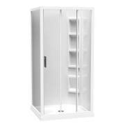 CEZANNE 1000X900 SQUARE 2 SIDED 1000 DOOR CORNER MOULDED WHITE
