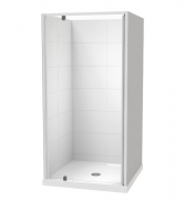 SIERRA 1000X1000 3 SIDED- TILED WALL - WHITE - CENTRE WASTE