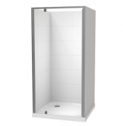 SIERRA 1000X1000 3 SIDED- TILED WALL- SATIN - CORNER WASTE