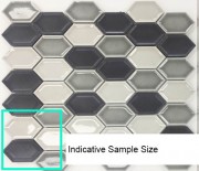 Elongated Hexagons Bronze Mosaic 331x290