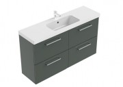 1200 Harrow Slim Wall Hung Single Basin Vanity (4 Drawer)