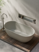 HALO SOLID SURFACE FREESTANDING BATH - 1700X800X560 - MATTE LIGHT GREY