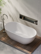 HALO SOLID SURFACE FREESTANDING BATH - 1700X800X560 - MATTE WHITE