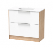 NIKAU GROVE 900 DOUBLE DRAWER FLOOR ULTRA GLOSS WHITE/COLOUR
