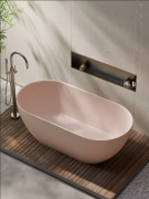 HALO SOLID SURFACE FREESTANDING BATH - 1700X800X560 - MATTE PINK