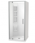 MILLENNIUM 900X900 3 SIDED MOULDED LEFT HAND SATIN - CENTRE WASTE