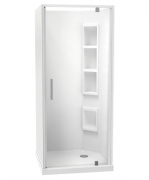 MILLENNIUM 900X900 3 SIDED MOULDED RIGHT HAND WHITE - CORNER WASTE