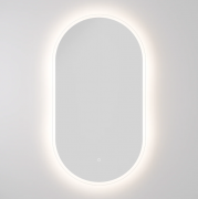 SOLACE LED BUTTON DEMISTER MIRROR - OVAL - 600X1050MM