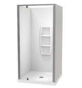 SIERRA 1000X1000 3 SIDED BACK MOULDED SATIN - CENTRE WASTE