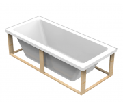 VARO BATH 1800 FRAMED WITH UPSTAND/S - Specify upstand positions