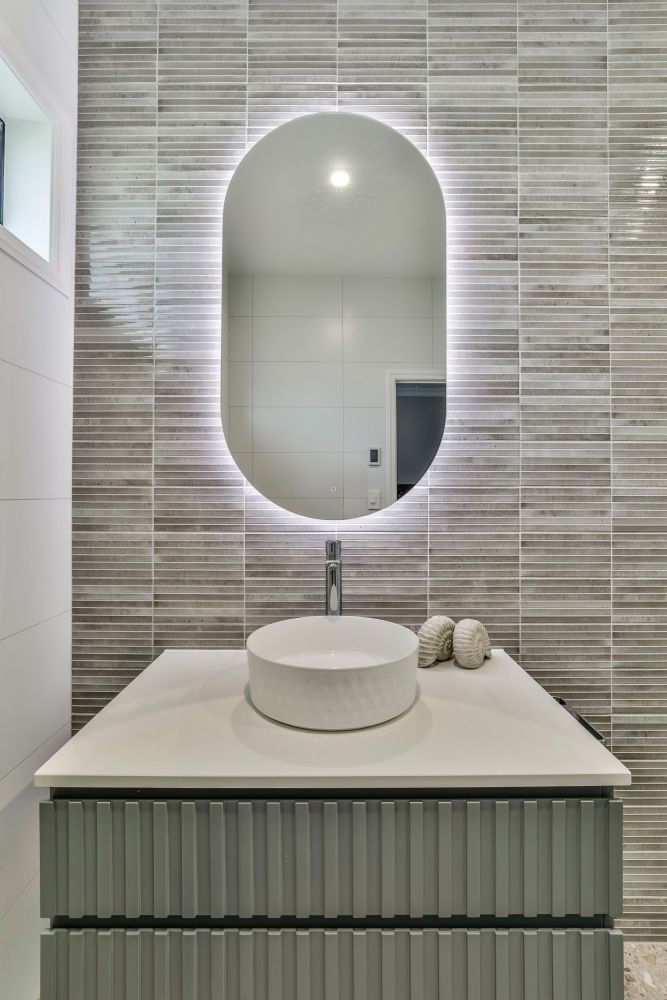 Ambience Back Lit Mirror Pill 500x1000H
